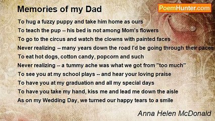 Anna Helen McDonald - Memories of my Dad