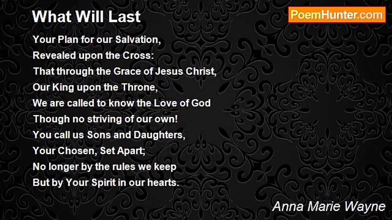 Anna Marie Wayne - What Will Last