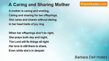 Barbara Dell Hobbs - A Caring and Sharing Mother