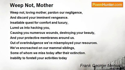 Frank George Mensah - Weep Not, Mother