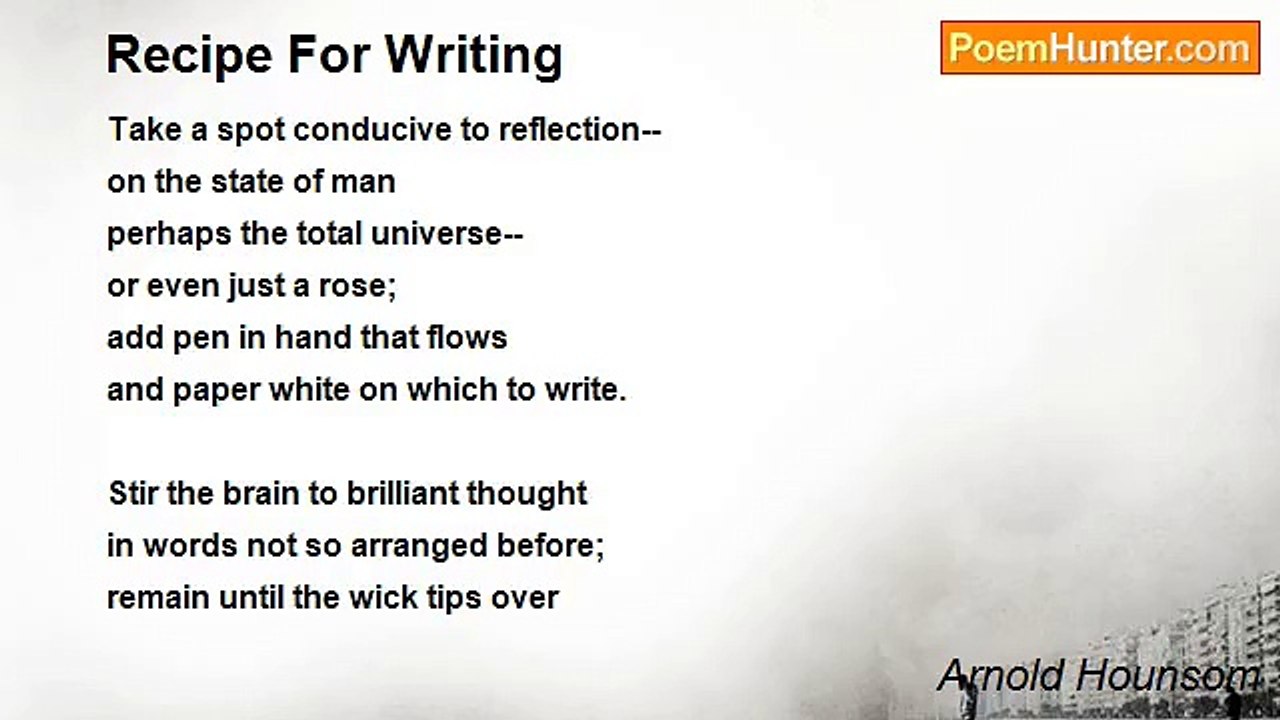 Arnold Hounsom - Recipe For Writing