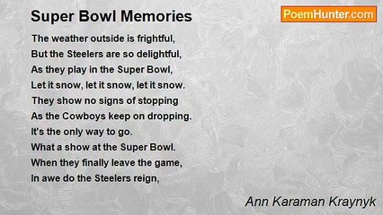 Ann Karaman Kraynyk - Super Bowl Memories