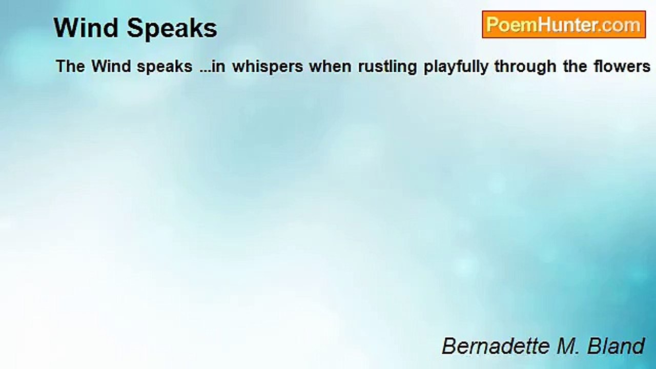 Bernadette M. Bland - Wind Speaks