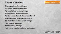 Betty Ann Tipton - Thank You God