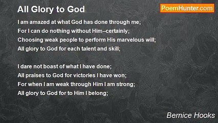 Bernice Hooks - All Glory to God