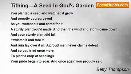 Betty Thompson - Tithing—A Seed In God's Garden