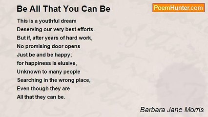 Barbara Jane Morris - Be All That You Can Be