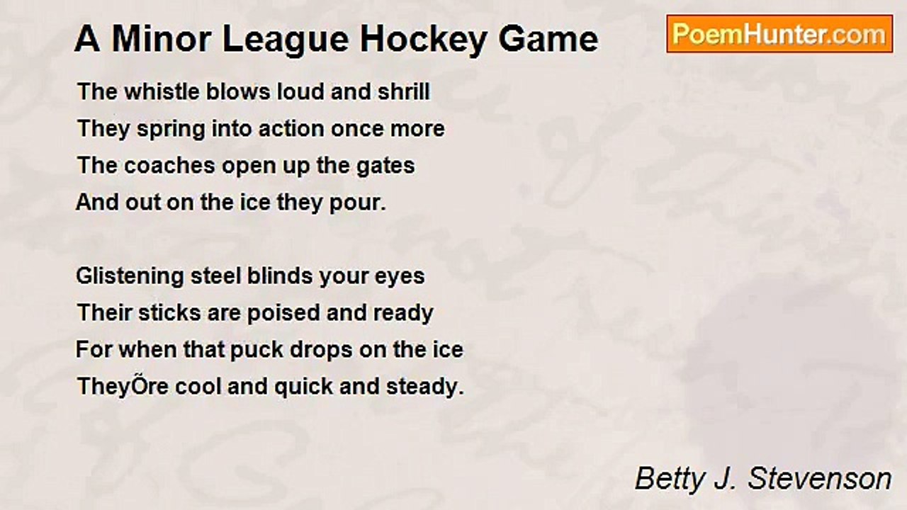 Betty J. Stevenson - A Minor League Hockey Game