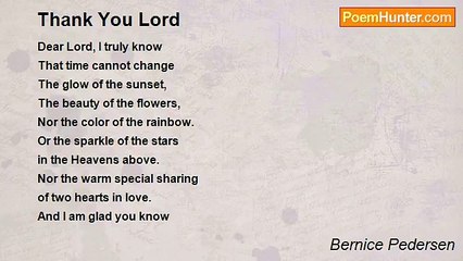 Bernice Pedersen - Thank You Lord