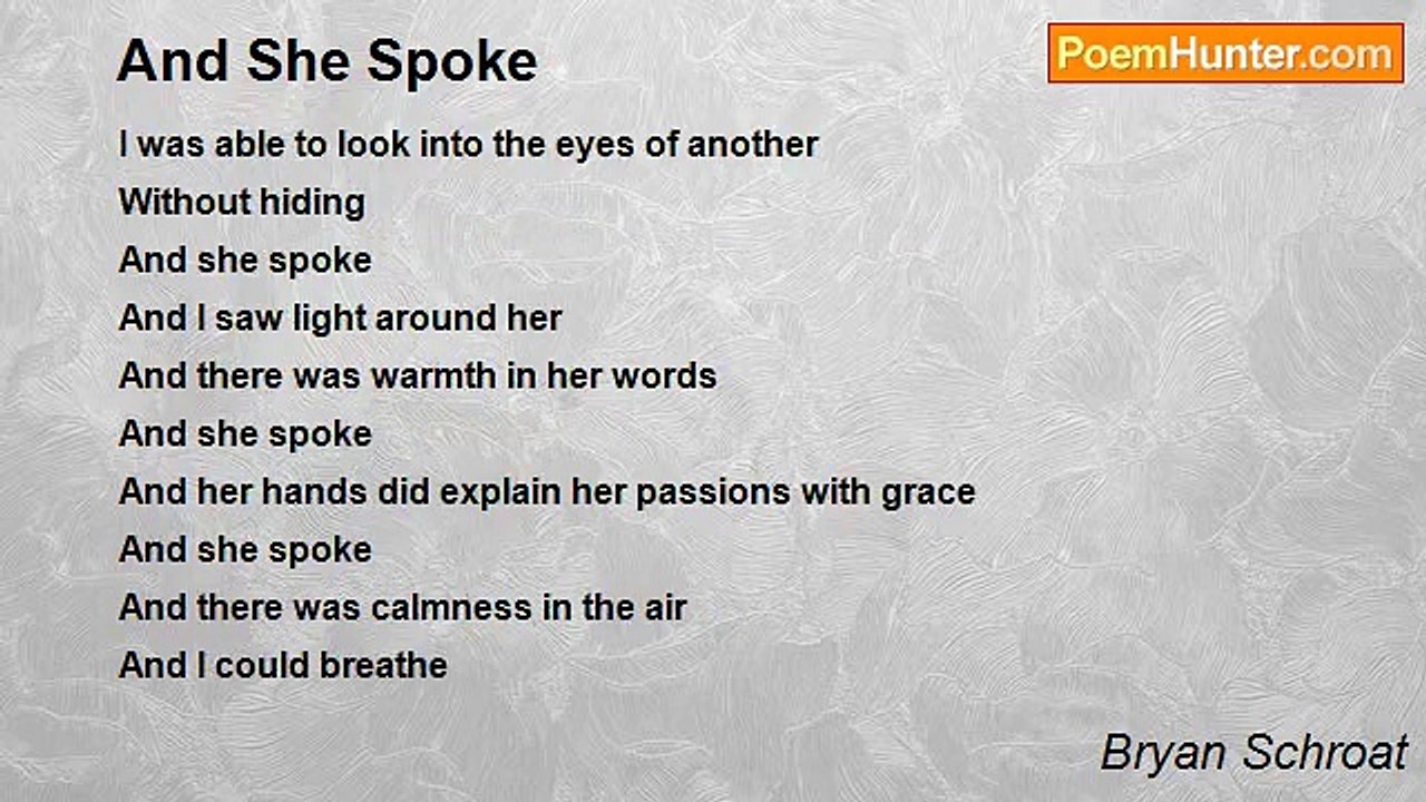 Bryan Schroat - And She Spoke