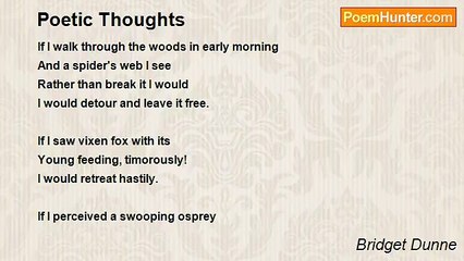 Bridget Dunne - Poetic Thoughts