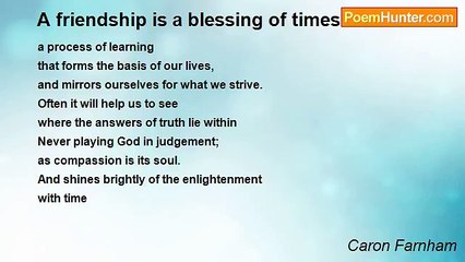 Caron Farnham - A friendship is a blessing of times