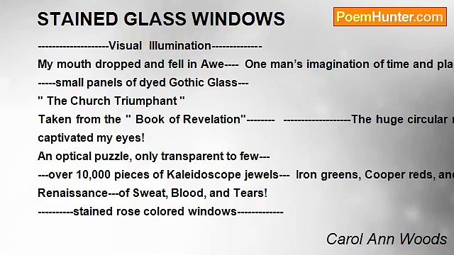 Carol Ann Woods - STAINED GLASS WINDOWS
