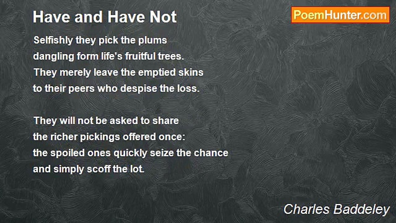 Charles Baddeley - Have and Have Not