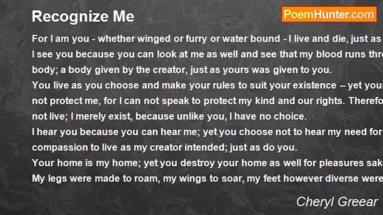 Cheryl Greear - Recognize Me