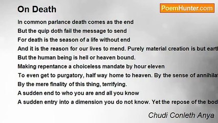 Chudi Conleth Anya - On Death