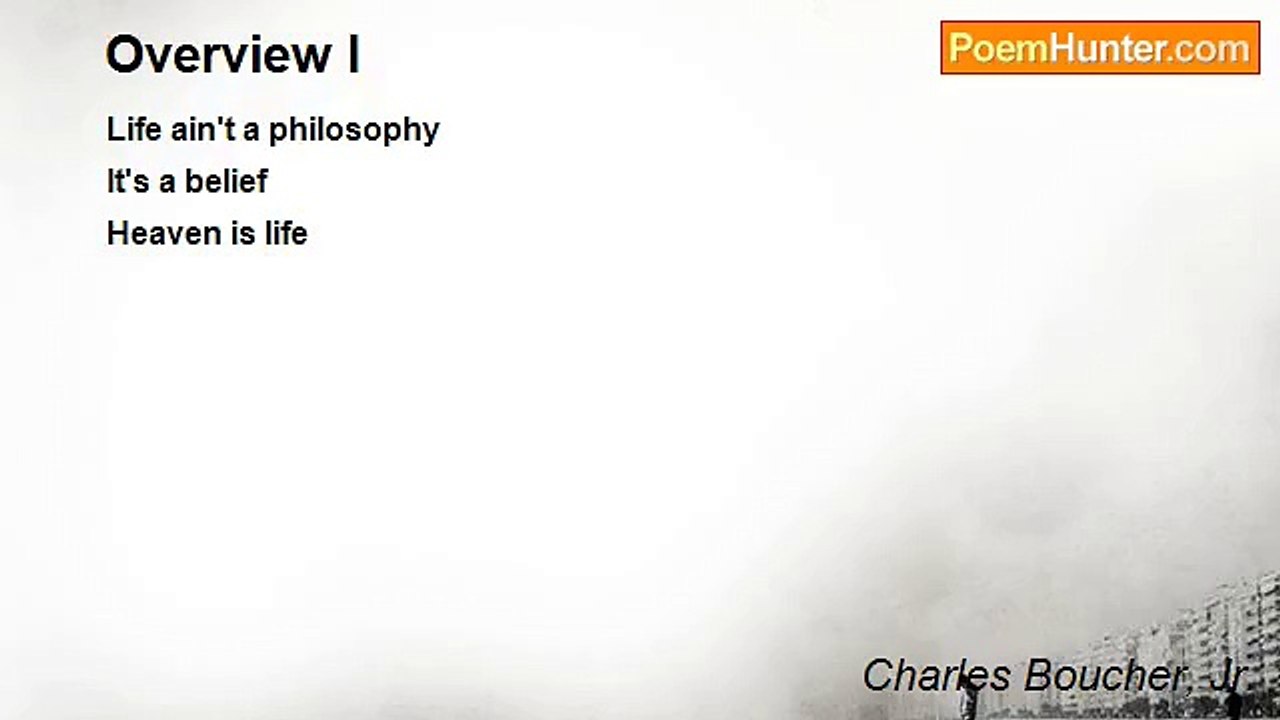 Charles Boucher, Jr. - Overview I