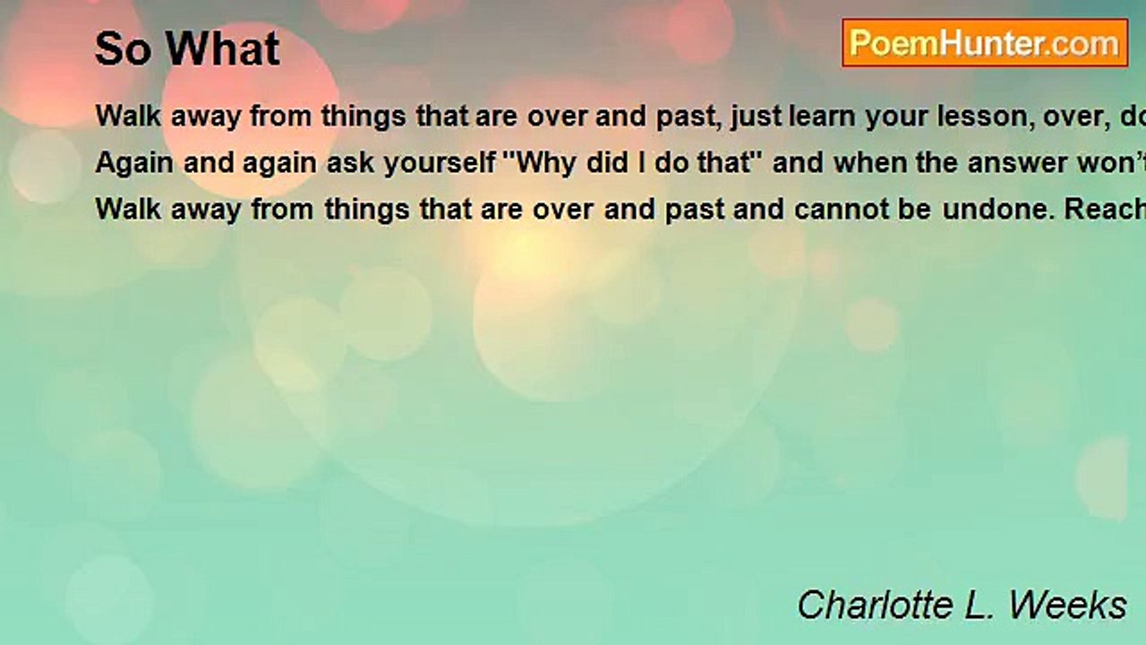 Charlotte L. Weeks - So What