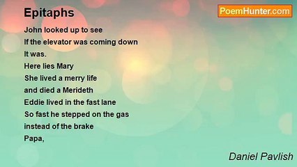 Daniel Pavlish - Epitaphs