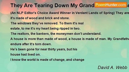 David A. Webb - They Are Tearing Down My Grandfather's House