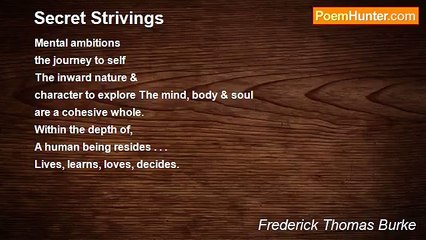 Frederick Thomas Burke - Secret Strivings