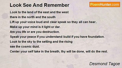 Desmond Tagoe - Look See And Remember