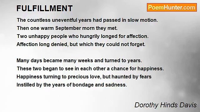 Dorothy Hinds Davis - FULFILLMENT