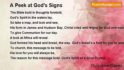 Duwayne Oakes - A Peek at God's Signs