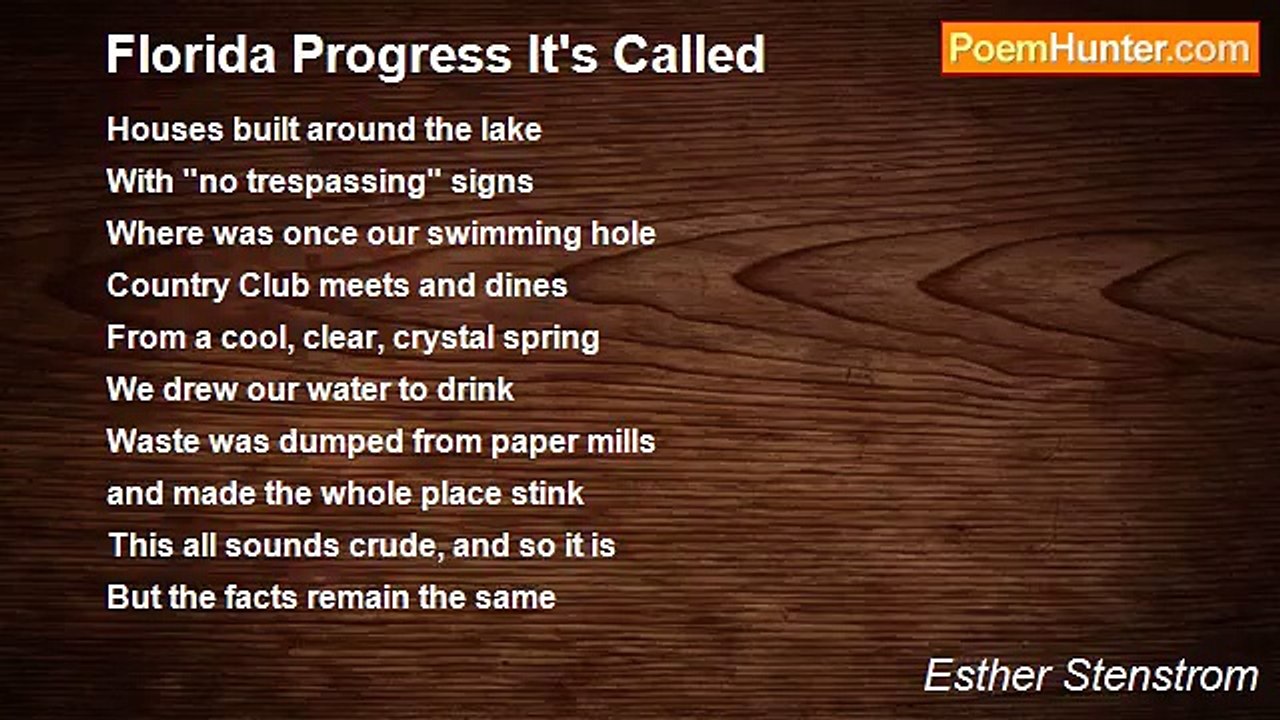 Esther Stenstrom - Florida Progress It's Called