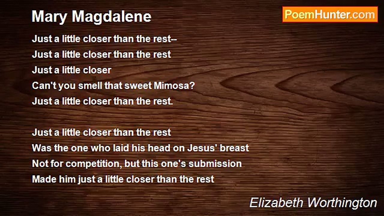 Elizabeth Worthington - Mary Magdalene