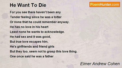 Elmer Andrew Cohen - He Want To Die