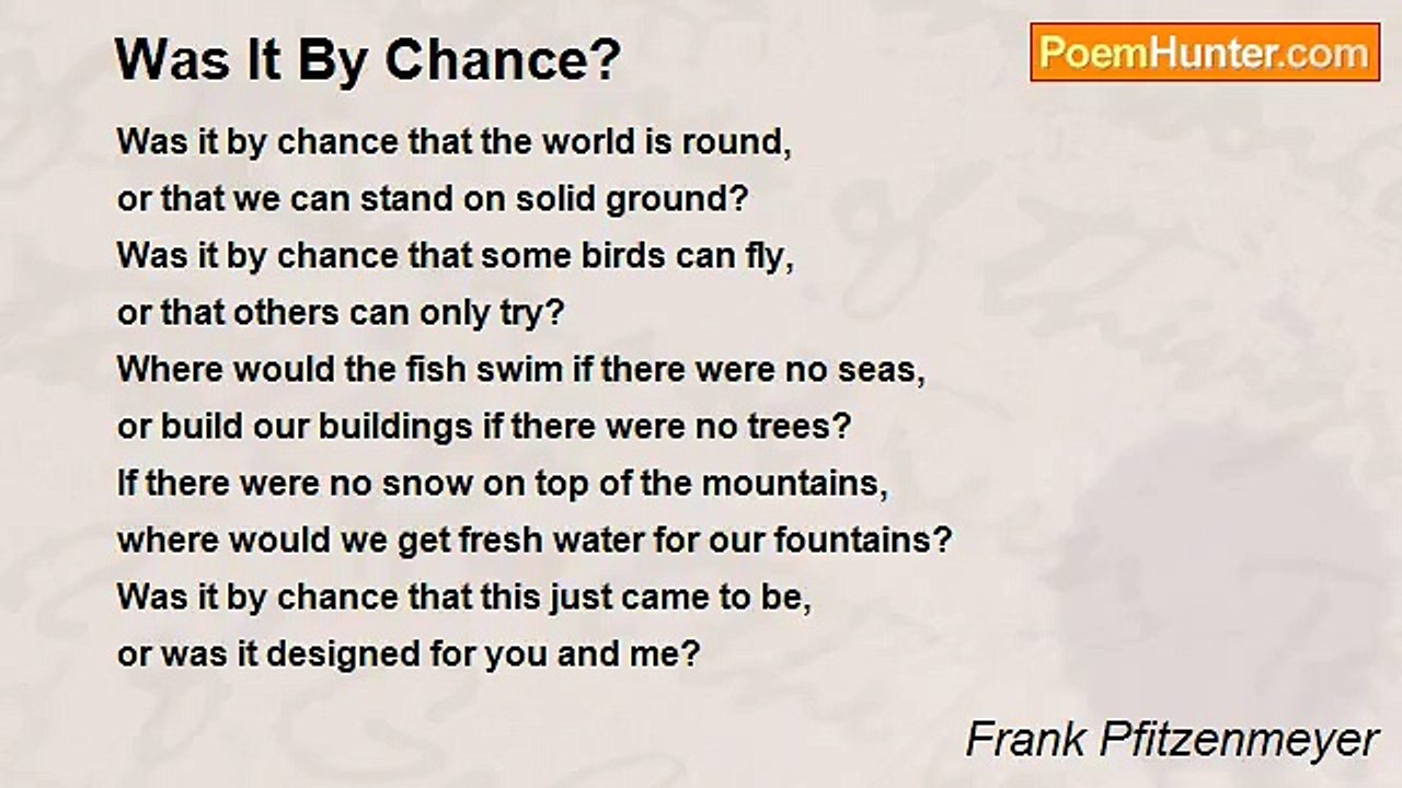 Frank Pfitzenmeyer - Was It By Chance?