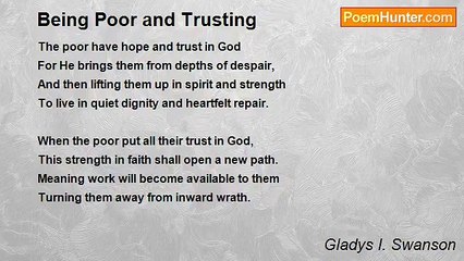 Gladys I. Swanson - Being Poor and Trusting