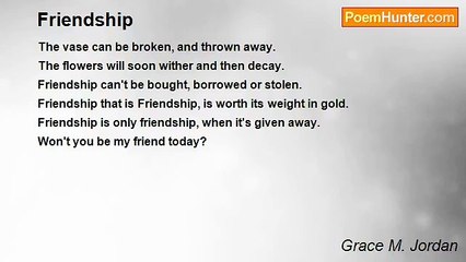Grace M. Jordan - Friendship