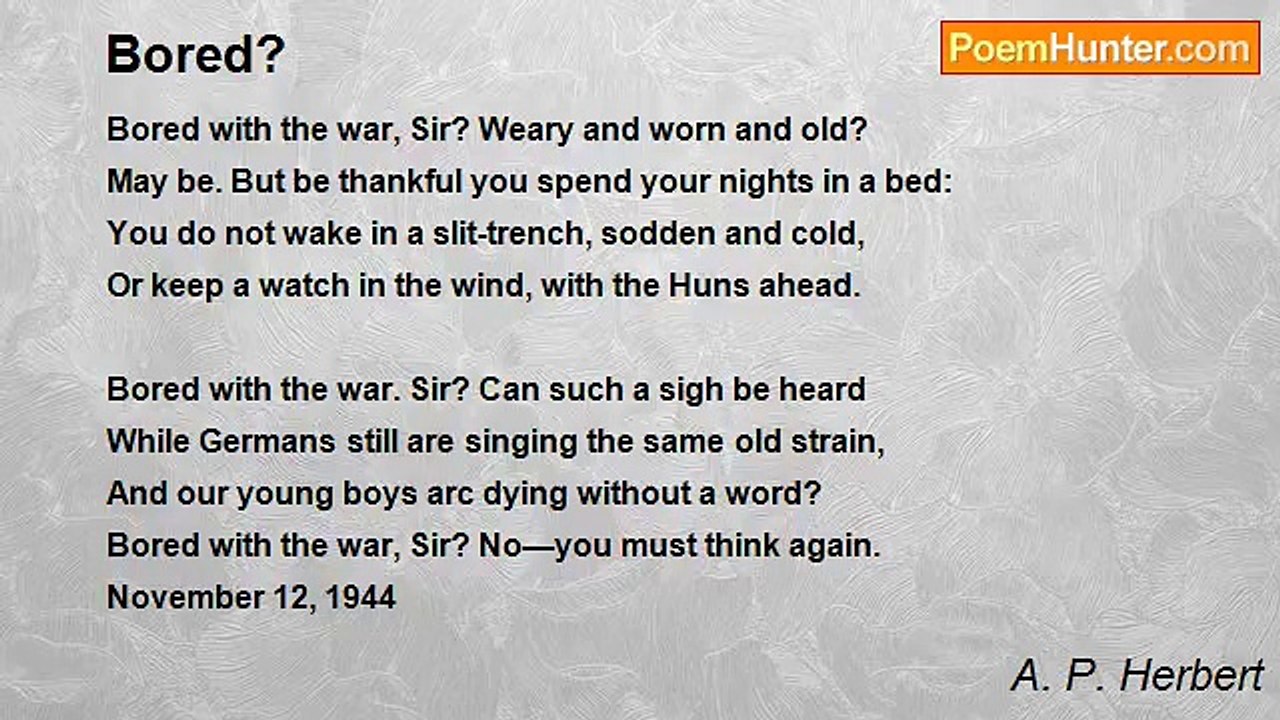 A. P. Herbert - Bored?