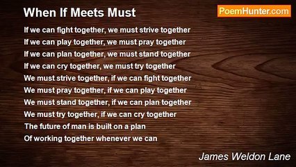 James Weldon Lane - When If Meets Must