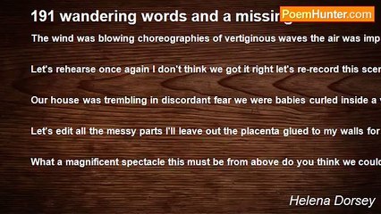 Helena Dorsey - 191 wandering words and a missing fetus