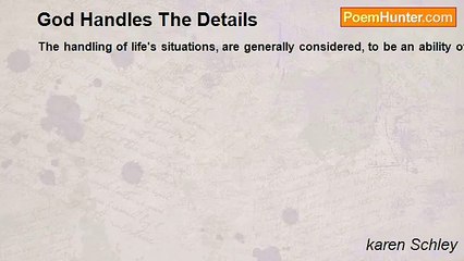 karen Schley - God Handles The Details