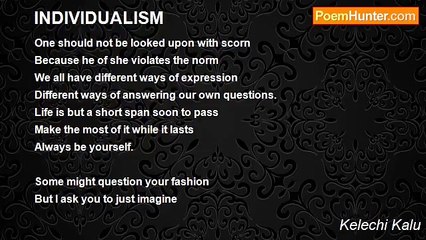 Kelechi Kalu - INDIVIDUALISM