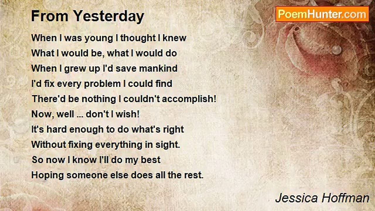 Jessica Hoffman - From Yesterday