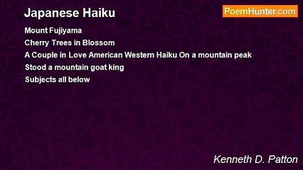 Kenneth D. Patton - Japanese Haiku