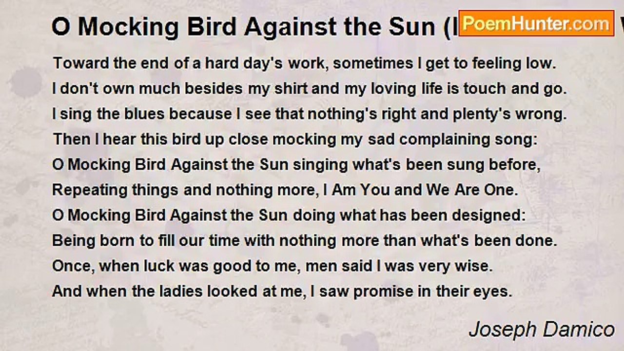 Joseph Damico - O Mocking Bird Against the Sun (I Am You and We Are One)