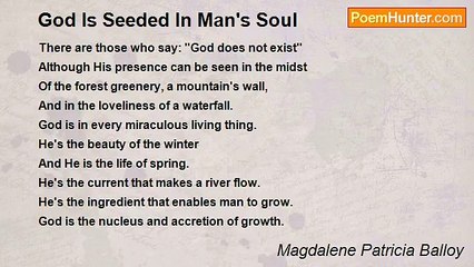 Magdalene Patricia Balloy - God Is Seeded In Man's Soul