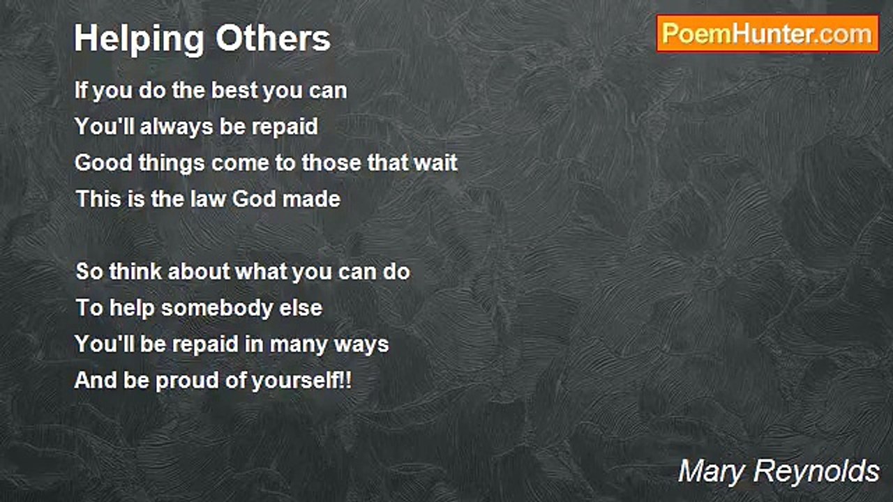 Mary Reynolds - Helping Others