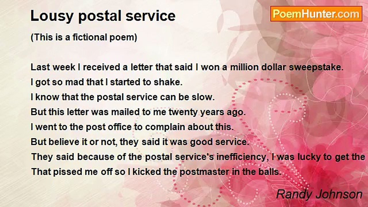 Randy Johnson - Lousy postal service