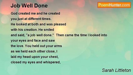 Sarah Littleton - Job Well Done