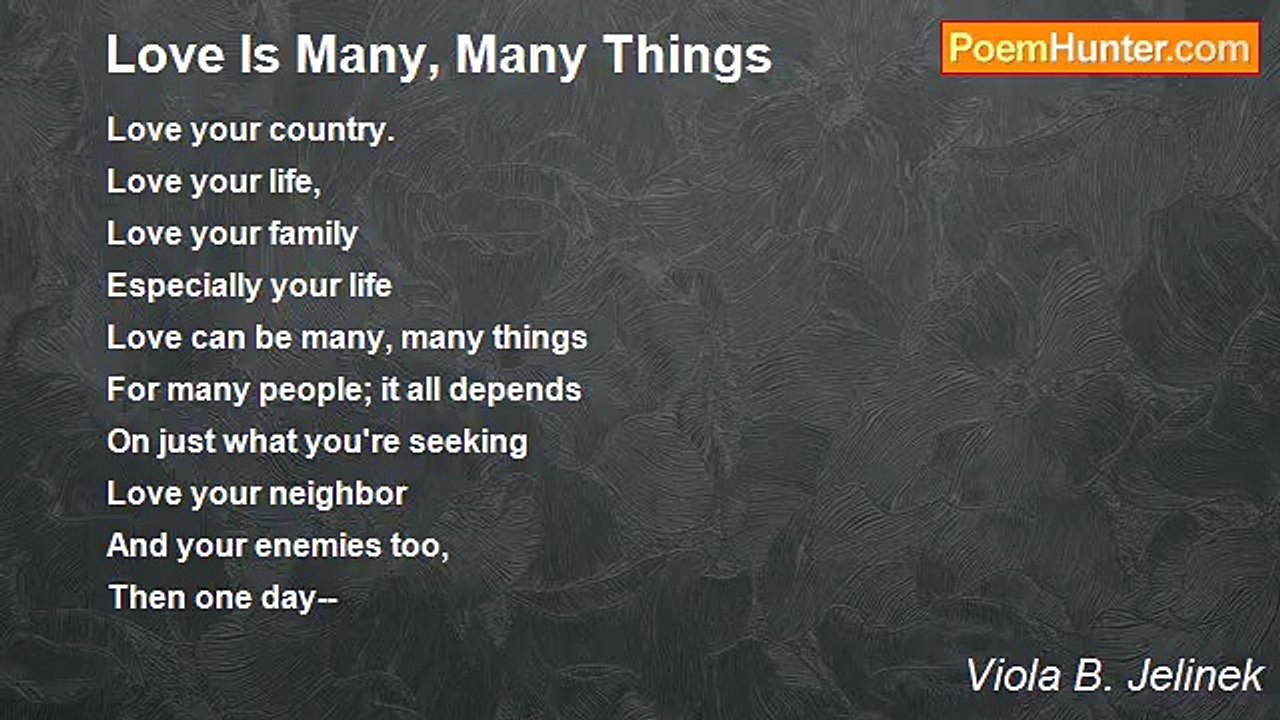 Viola B. Jelinek - Love Is Many, Many Things