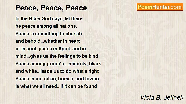Viola B. Jelinek - Peace, Peace, Peace