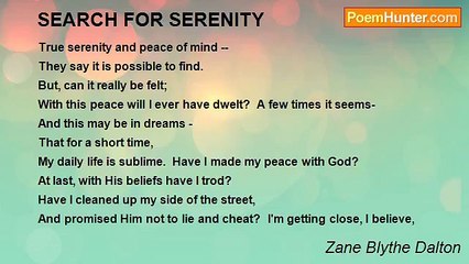 Zane Blythe Dalton - SEARCH FOR SERENITY
