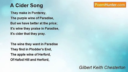 Gilbert Keith Chesterton - A Cider Song